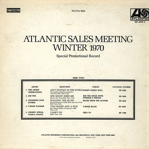 V.A. - Atlantic Sales Meeting - Winter 1970