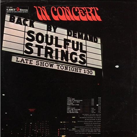The Soulful Strings - Back By Demand: In Concert