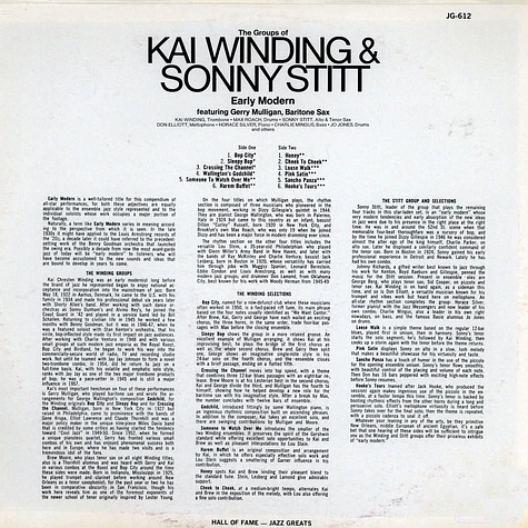 Kai Winding & Sonny Stitt Featuring Gerry Mulligan - The Groups Of Kai Winding And Sonny Stitt - Early Modern