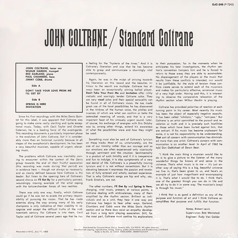 John Coltrane - Standard Coltrane Back To Black Edition