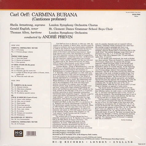 Previn / LSO / LSO Chorus - Orff / Carmina Burana
