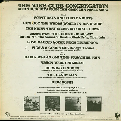 Mike Curb Congregation - Mike Curb Congregation Sing Their Hits From The Glen Campbell Show