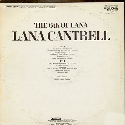Lana Cantrell - The 6th Of Lana