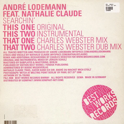André Lodemann Feat. Nathalie Claude - Searchin'