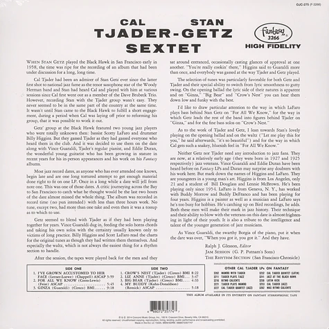 Stan Getz / Cal Tjader - Stan Getz / Cal Tjader Back To Black Edition