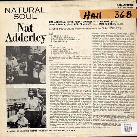 Nat Adderley - Natural Soul