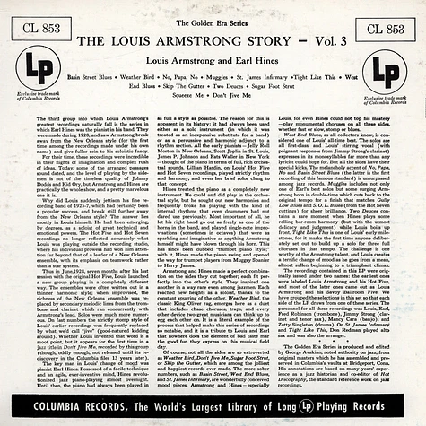 Louis Armstrong And Earl Hines - The Louis Armstrong Story (Vol. 3)