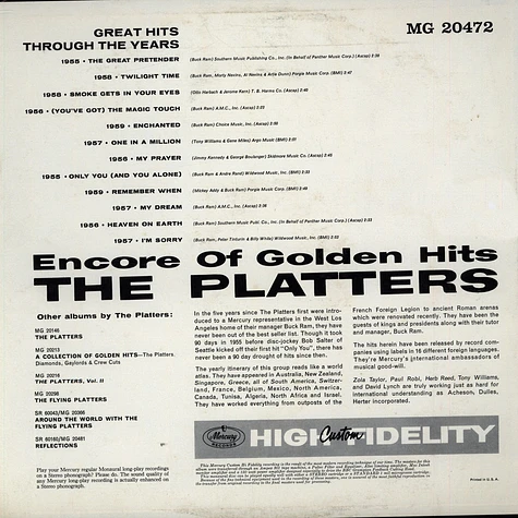 The Platters - Encore Of Golden Hits
