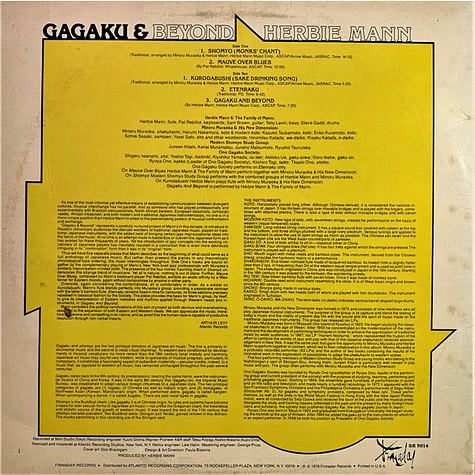 Herbie Mann - Gagaku & Beyond