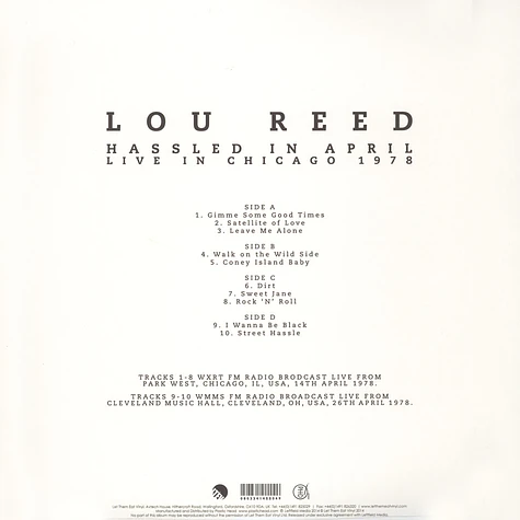 Lou Reed - Hassled In April Black Vinyl Edition