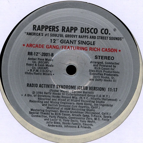 MC Fosty & Lovin' C / Arcade Gang Featuring Rich Cason - Radio Activity Rapp / Radio Activity Syndrome