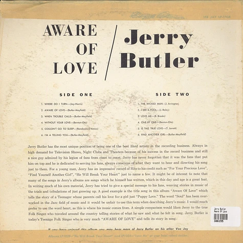 Jerry Butler - Aware Of Love