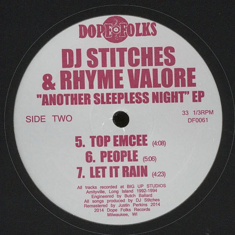 DJ Stitches & Rhyme Valore - Another Sleepless Night EP