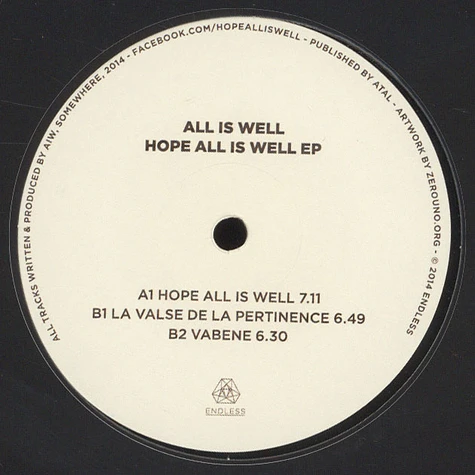 All Is Well - Hope All Is Well EP