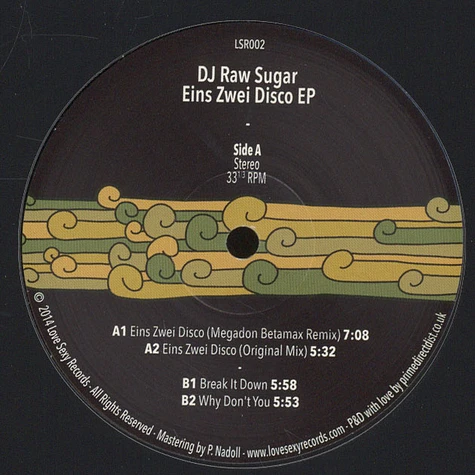 DJ Raw Sugar - Eins Zwei Disco EP