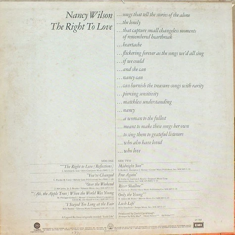 Nancy Wilson - The Right To Love