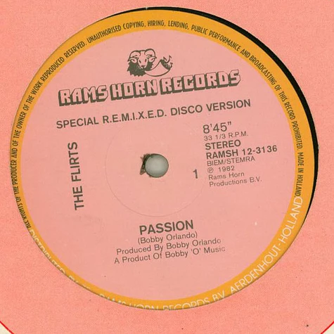 The Flirts - Passion (Special R.E.M.I.X.E.D. Disco Version)