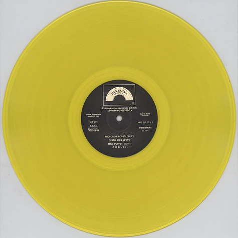 Goblin - Profondo Rosso Clear Yellow Vinyl Edition