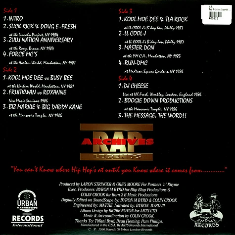 V.A. - Rap Archives Legends Volume 1