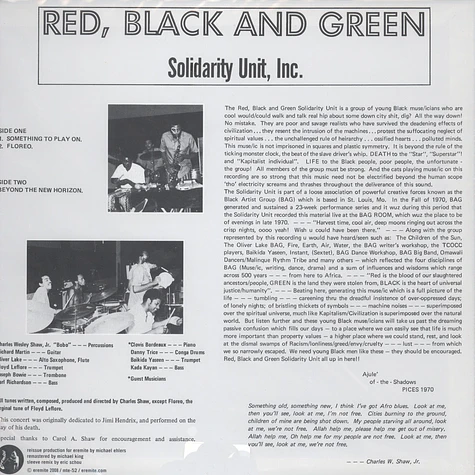 Solidarity Unit Inc. - Red Black & Green