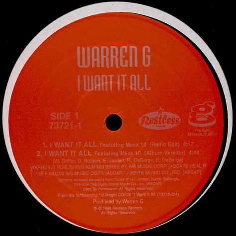 Warren G - I Want It All