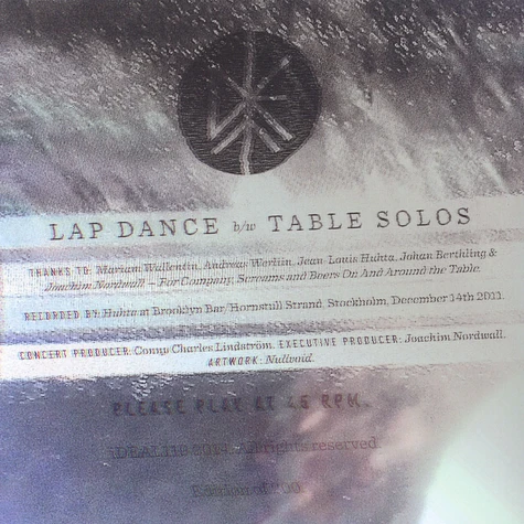 Mats Gustafsson - Lap Dance / Talble Solos