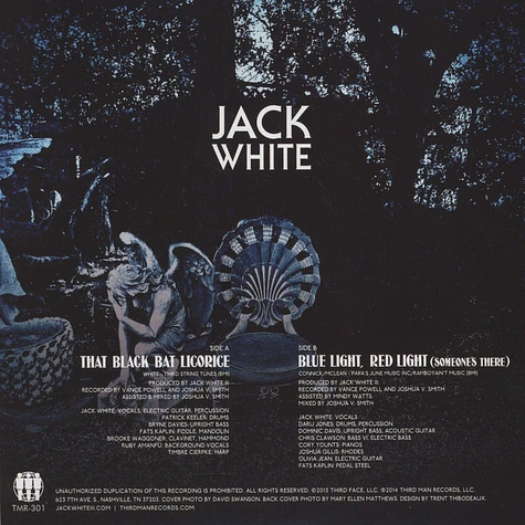 Jack White - That Black Bat Licorice / Blue Light, Red Light