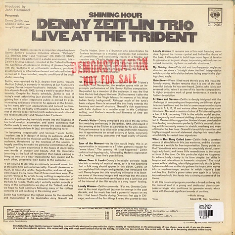Denny Zeitlin - Shining Hour - Live At The Trident