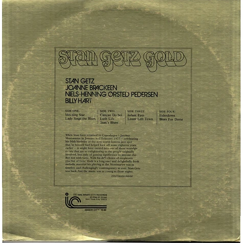 Stan Getz Quartet - Stan Getz Gold ..." Happy 50th Stan" - A Celebration, Live At Montmartre