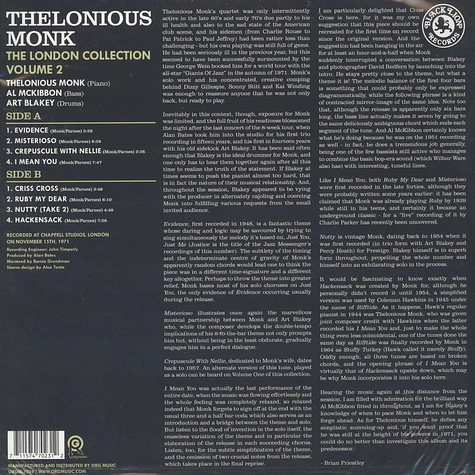 Thelonious Monk - London Collection, Volume 2