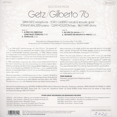 Stan Getz & Joao Gilberto - Getz/Gilberto '76
