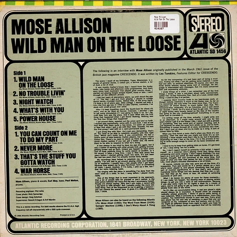 Mose Allison - Wild Man On The Loose