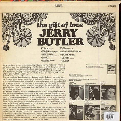 Jerry Butler - The Gift Of Love