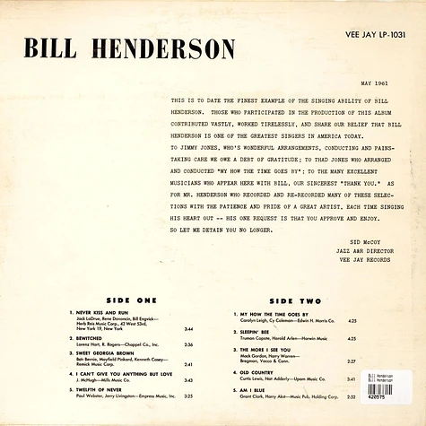 Bill Henderson - Bill Henderson