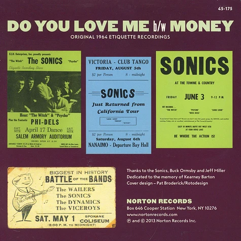 The Sonics - Do You Love Me / Money