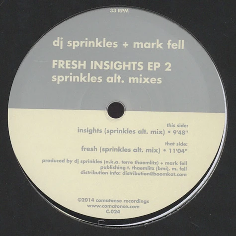DJ Sprinkles & Mark Fell - Fresh Insights EP 2