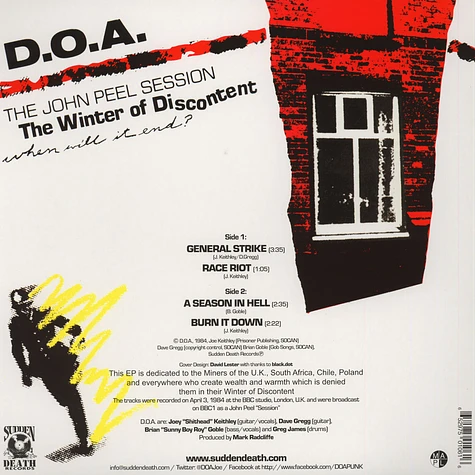 D.O.A. - Don't Turn Yer Back (On Desperate Times)