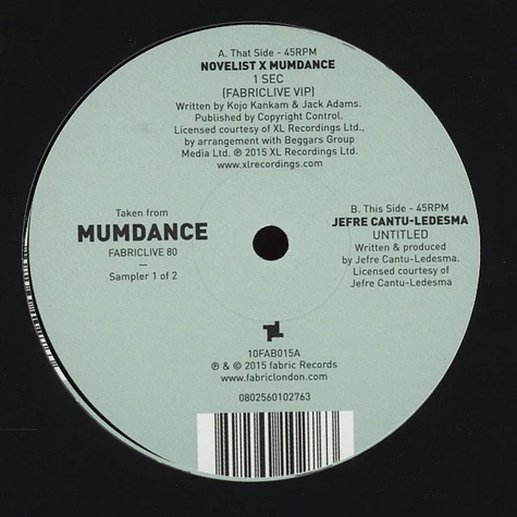 V.A. - FABRICLIVE 80: Mumdance - Album Sampler 1