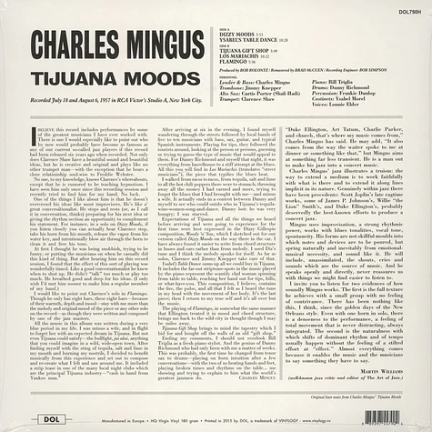 Charles Mingus - Tijuana Moods 180g Vinyl Edition