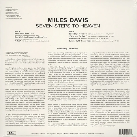 Miles Davis - Seven Steps To Heaven 180g Vinyl Edition
