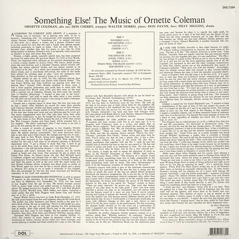 Ornette Coleman - Something Else 180g Vinyl Edition