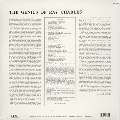 Ray Charles - The Genius Of Ray Charles 180g Vinyl Edition
