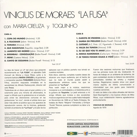 Vinicius De Moraes - En La Fusa Con Maria Creuza Y Toquinho