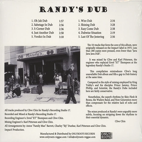 Clive Chin Presents Randy's Dub - The Impact All-Stars