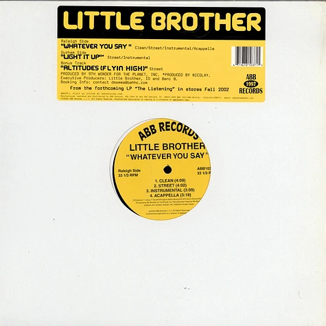 Little Brother - Whatever You Say / Light It Up