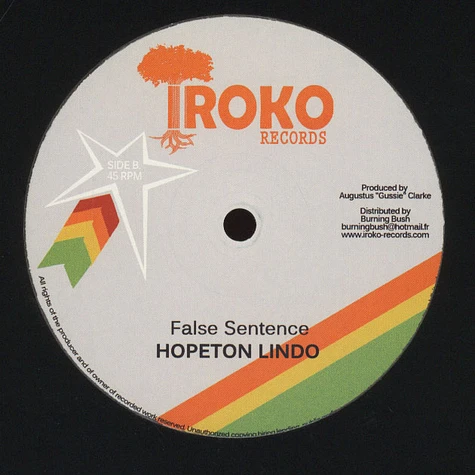 Hopeton Lindo - African Choice / False Sentence