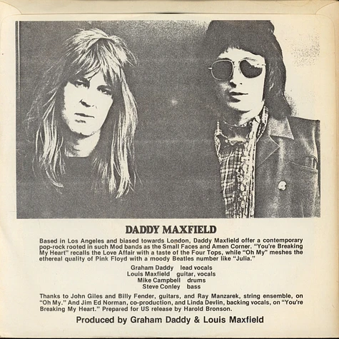 Daddy Maxfield - You're Breaking My Heart / Oh My