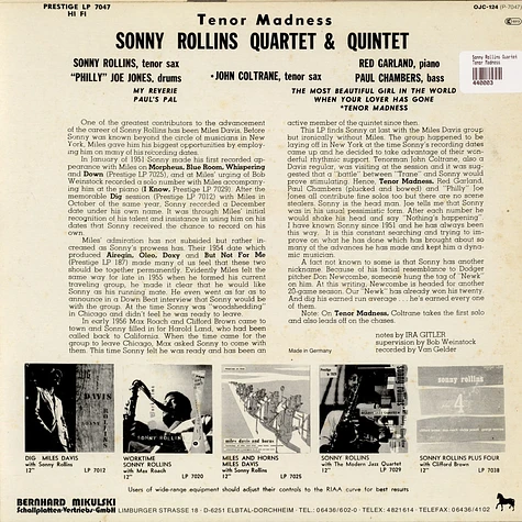 Sonny Rollins Quartet - Tenor Madness