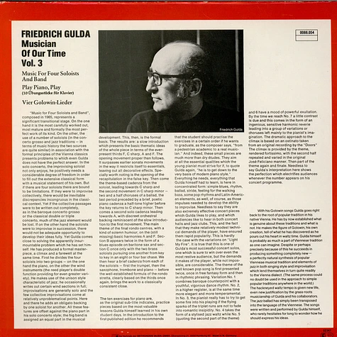 Friedrich Gulda - Musician Of Our Time Vol. 3