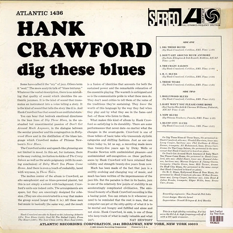 Hank Crawford - Dig These Blues